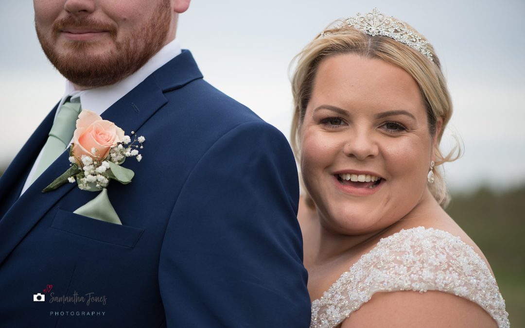 bride and groom at Stonelees twilight wedding