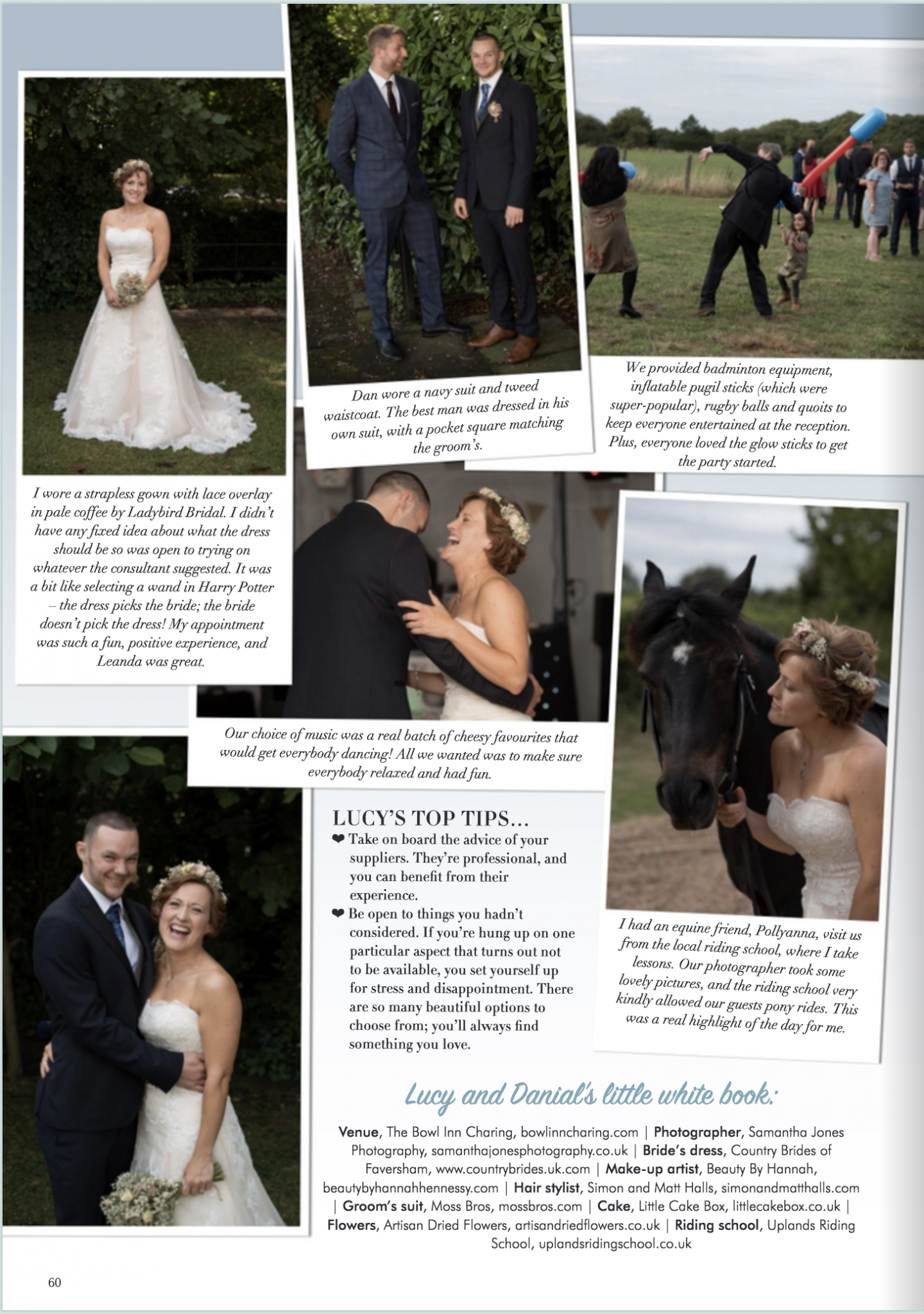 Kent wedding magazine four page feature Samantha Jones Photography