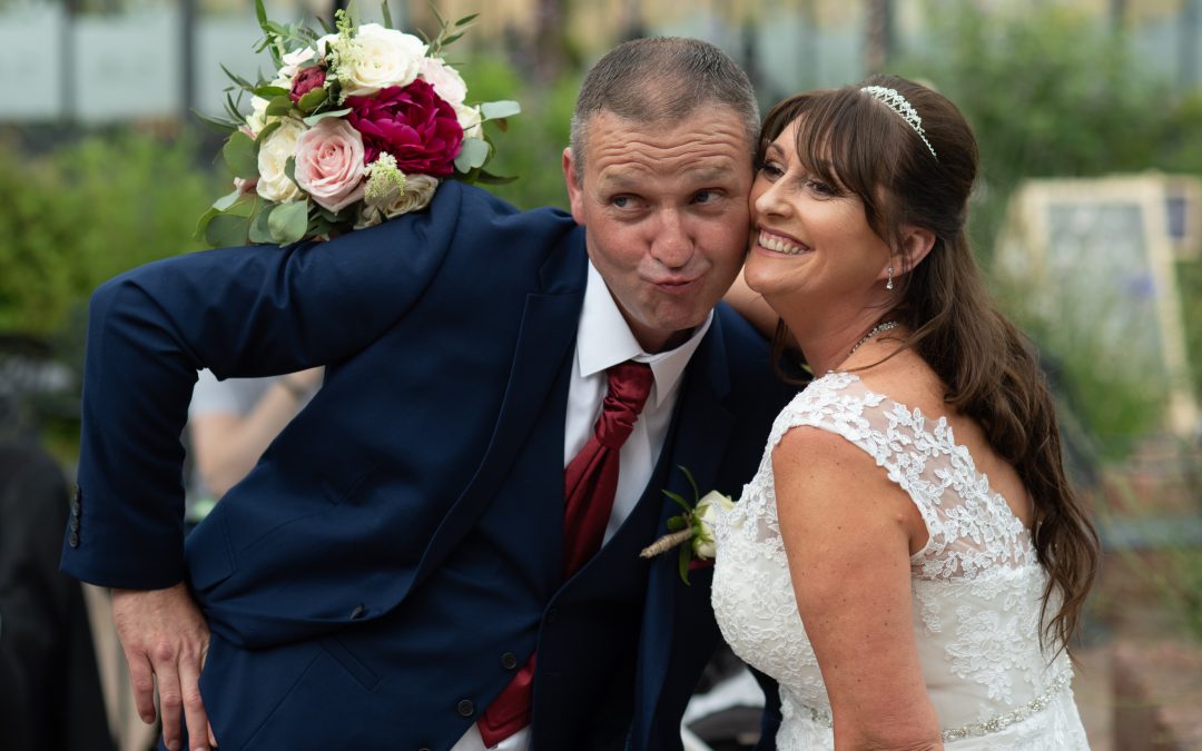 Louise and Steve married at The BarnYard with edible confetti