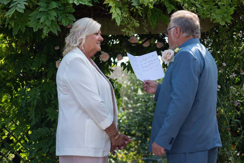 personalised wedding vows at a celebrant wedding