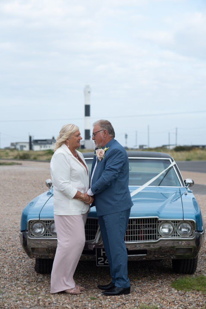 bride and groom at Dungeness