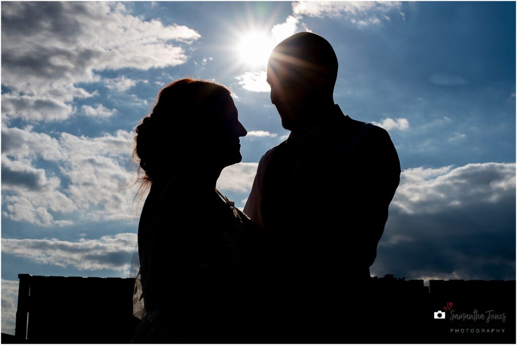 bride and groom silhouette at Pegwell Bay Hotel
